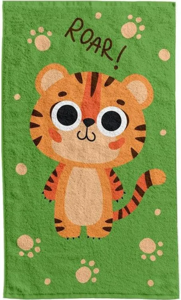 Prosoape si halate de baie copii - Prosop maini bumbac Tigrul Roar 30x50 cm