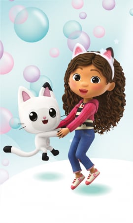 Prosoape si halate de baie copii - Prosop maini din bumbac Gabby's Dollhouse Bubbles 30x50 cm