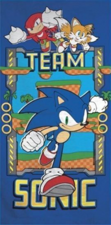 Prosoape si halate de baie copii - Prosop microfibra plaja Sonic Team, 140x70cm