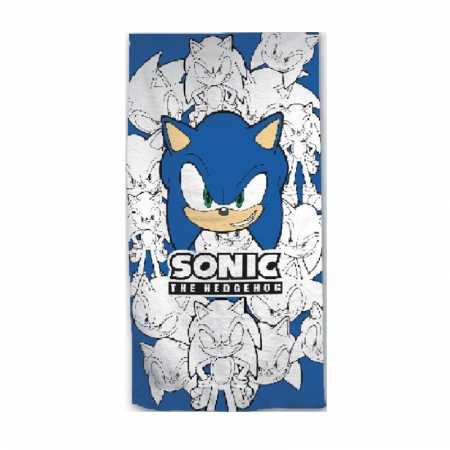 Prosoape si halate de baie copii - Prosop microfibra plaja Sonic the Hedgehog, 140x70cm