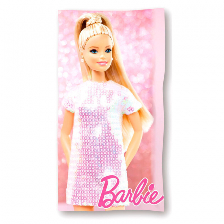Prosoape si halate de baie copii - Prosop plaja Barbie din microfibra 140x70cm
