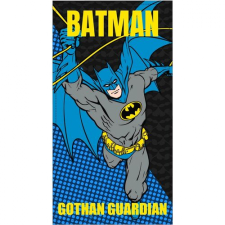 Prosoape si halate de baie copii - Prosop plaja Batman Guardian, 70x140 cm, microfibra, fast dry