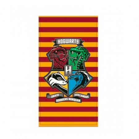 Prosoape si halate de baie copii - Prosop plaja Harry Potter Hogwarts, 70x140 cm, microfibra, fast dry