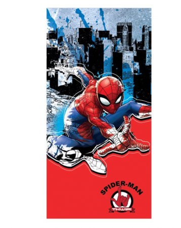 Prosoape si halate de baie copii - Prosop plaja poliester Spiderman fast dry, 70x137 cm