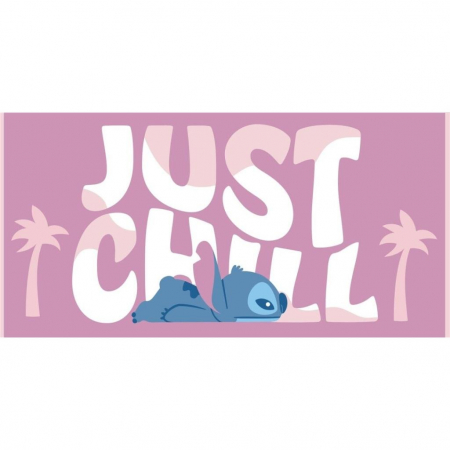 Prosoape si halate de baie copii - Prosop poliester Lilo & Stitch Just Chill fast dry, 140x70 cm