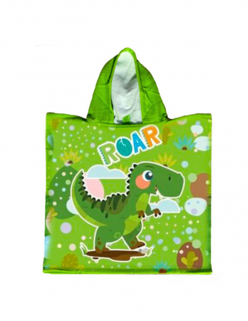 Prosoape si halate de baie copii - Prosop poncho microfibra Dino, 55 x 110 cm