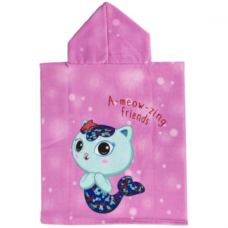 Prosop poncho microfibra, Gabby's Dollhouse Friends, 50x115 cm [3]
