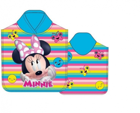 Prosoape si halate de baie copii - Prosop poncho microfibra Minnie Mouse Disney, 50 x 100 cm