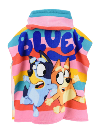 Prosoape si halate de baie copii - Poncho de plajă cu glugă Bluey pentru copii