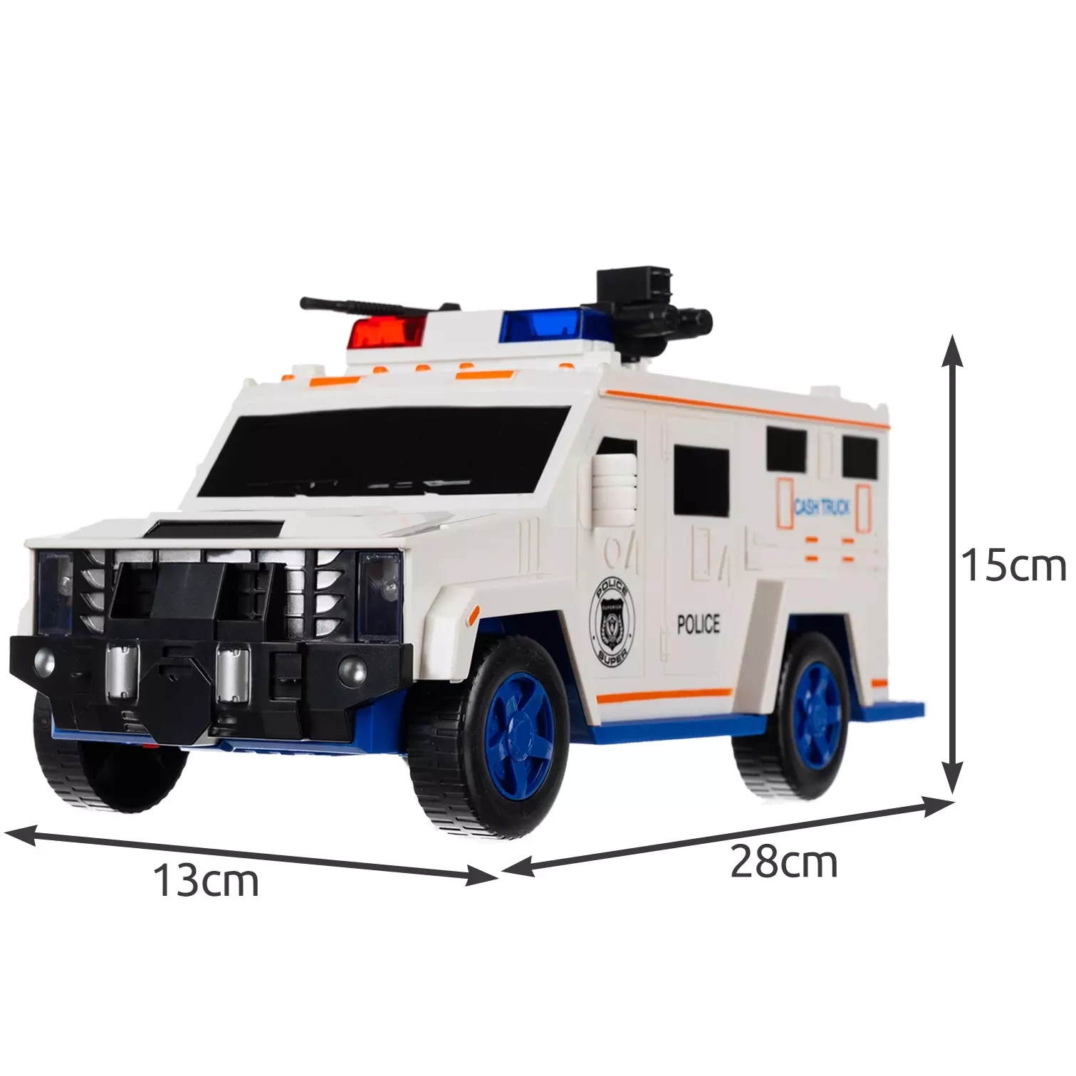 Pusculita metal Masina de Politie cu sunete si lumini 28x15x13 cm [1]
