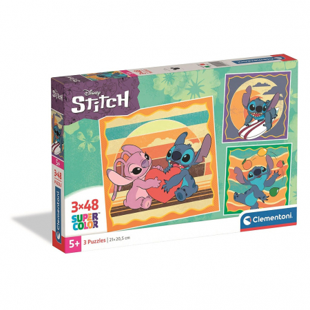 Jocuri si jucarii - Puzzle carton Clementoni Lilo & Stitch 3x48 piese