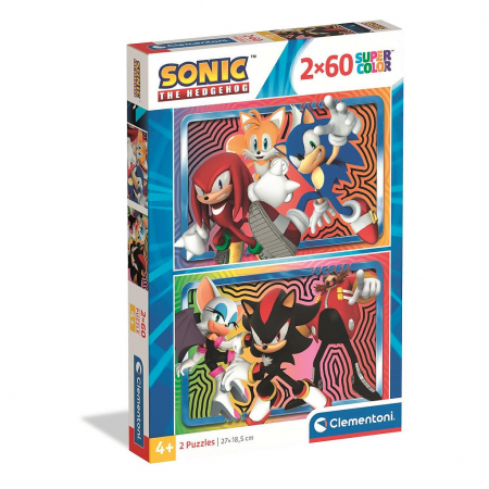 Joaca si timp liber - Puzzle carton Sonic the Hedgehog 2x60 piese
