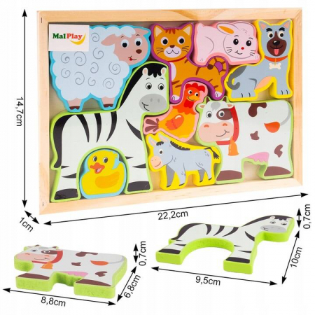 Puzzle din lemn , ferma animalelor, Gradina Zoologica [2]
