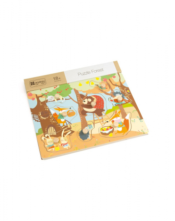 Puzzle-uri pentru copii - Puzzle din lemn incastru Padure, 8 piese