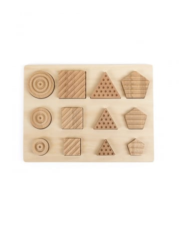 Puzzle-uri pentru copii - Puzzle senzorial forme geometrice, 12 piese