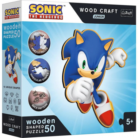 Joaca si timp liber - Puzzle din lemn Sonic The Hedgehog 50 piese