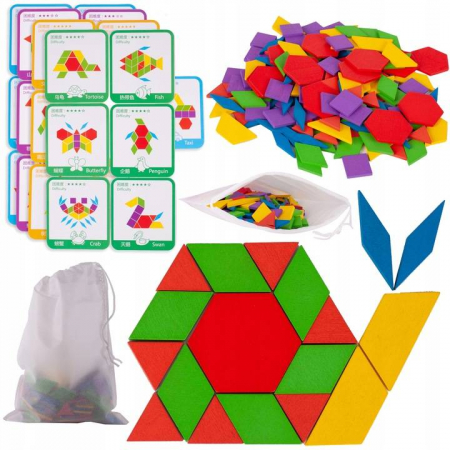 Puzzle geometric din lemn 155 piese [4]