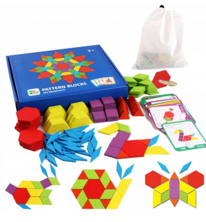 Puzzle-uri din Lemn - Puzzle geometric din lemn 155 piese