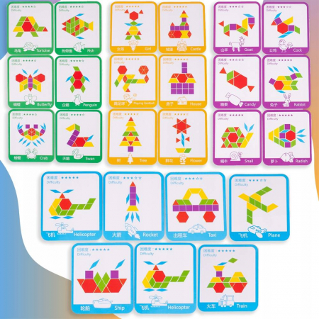 Puzzle geometric din lemn 155 piese [10]