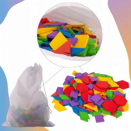 Puzzle geometric din lemn 155 piese [6]