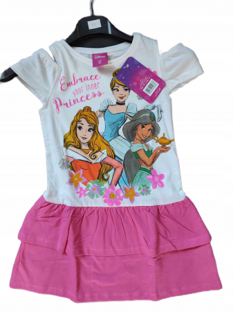 Rochite fete - Rochie bumbac cu umeri cazuti Printesele Disney
