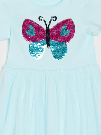 Rochie bumbac cu fusta din tul model Fluture [5]