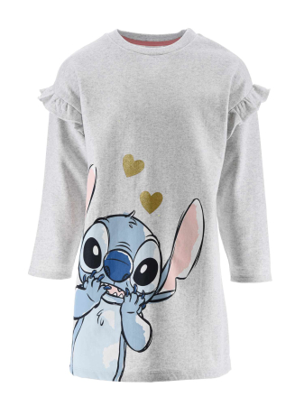 Rochite fete - Rochie bumbac cu maneca lunga si volanase , Lilo si Stitch