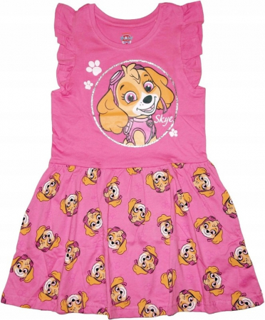 Rochite fete - Rochie bumbac cu maneca scurta Paw Patrol