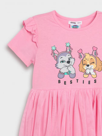 Rochite fete - Rochie bumbac cu tul Paw Patrol Besties