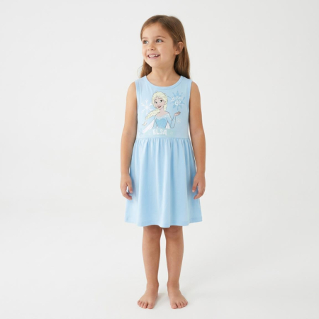 Rochii fete - Rochie bumbac fara maneca, Frozen Disney Let it Go