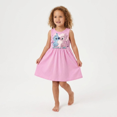 Rochii fete - Rochie bumbac fara maneca, Stitch Tropical Love