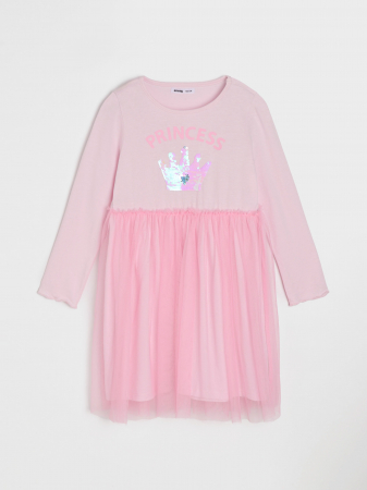 Rochie bumbac maneca lunga, cu fusta din tul Princess [1]