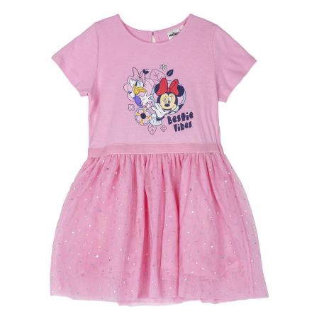 Rochite fete - Rochie bumbac maneca scurta Minnie Mouse