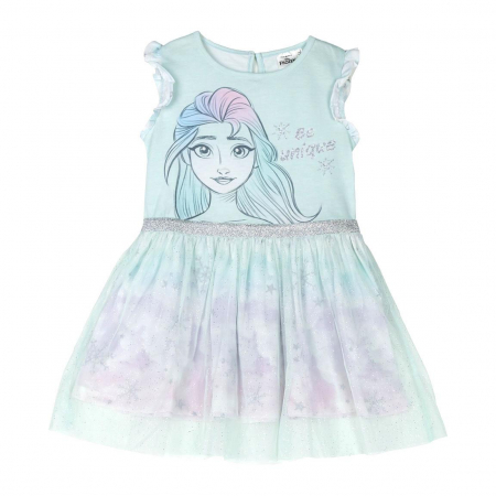 Rochite fete - Rochie bumbac maneca scurta Frozen Disney