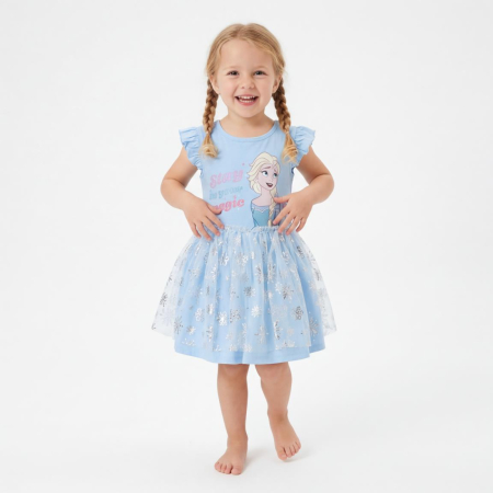 Rochii fete - Rochie de vara cu tul Magic Frozen