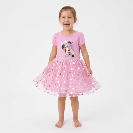 Rochii fete - Rochie de vara cu tul Minnie Mouse
