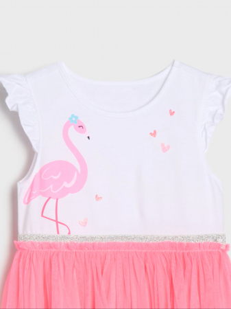 Rochie bumbac cu fusta din tul Flamingo [1]