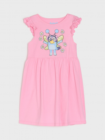 Rochite fete - Rochie din bumbac de vara cu volanas Bluey