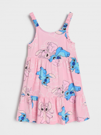 Rochite fete - Rochie bumbac cu brelete Lilo & Stitch