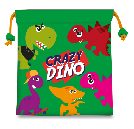 Totul pentru scoala - Sac pentru pranz, Crazy Dino, 22x24 cm
