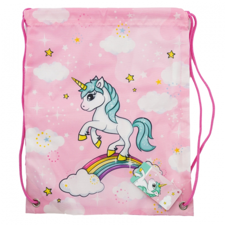 Totul pentru scoala - Sac sport cu siret, Unicorn, 30x25 cm