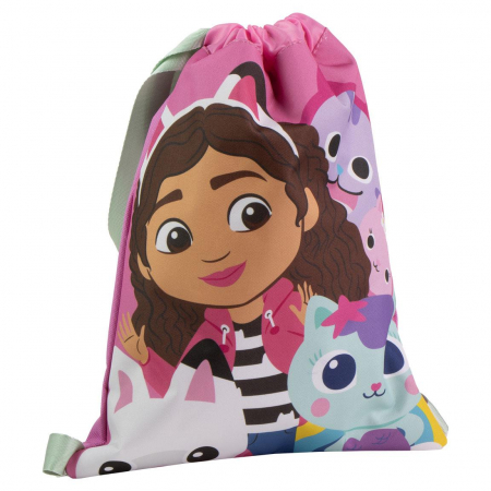 Totul pentru scoala - Sac sport Gabby's Dollhouse, 33x27x3 cm