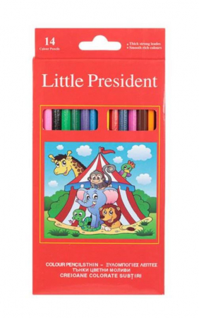 Joaca si timp liber - Set 14 creioane colorate Little President