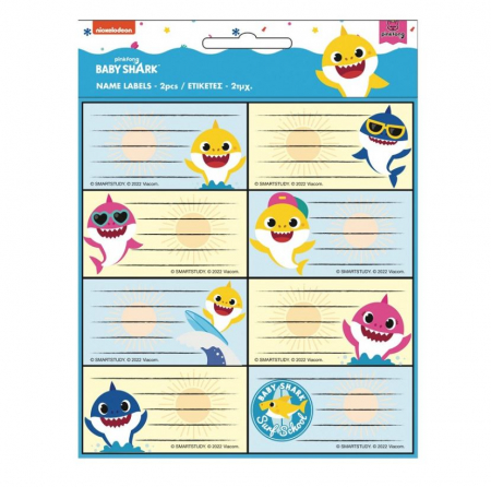 Totul pentru scoala - Set 16 etichete Baby Shark