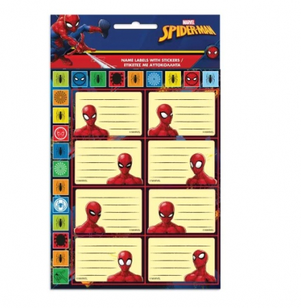 Rechizite si papetarie - Set 16 etichete si stikere Spiderman Dark