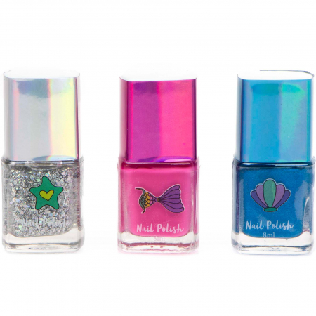 Frumusete, bijuterii si accesorii fetite - Set 3 sticlute oja pentru fetite, Mermaid