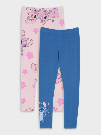 Pantaloni si salopete copii - Set 2 Colanti lungi fete, bumbac, Lilo & Stitch