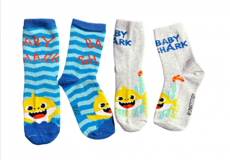 Sosete si dresuri copii - Set 2 perechi sosete Baby Shark