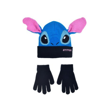 Set 2 piese iarna, caciula cu urechi si manusi Stitch [3]