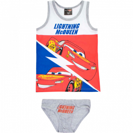 Lenjerie intima copii - Set 2 piese, maiou si chilot Cars Lighting